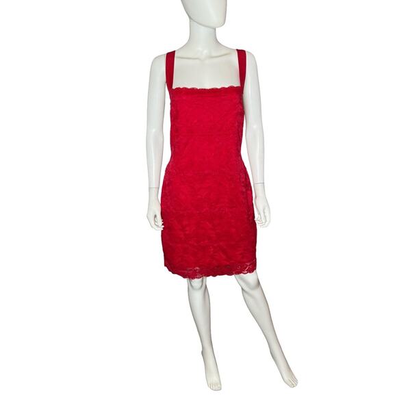 GUESS Renny Lace Body-Con Dress Red Women’s Sz XL - Picture 2 of 7